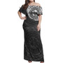 Polynesian Tattoo Style Women Off Shoulder Long Dress Version 2.0