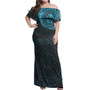 Polynesian Tattoo Style Women Off Shoulder Long Dress Version 2.0