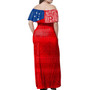 Samoa Combo Dress And Shirt Polynesian Flag With Coat Of Arms