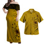 Polynesian Tribal Patterns Hibiscus And Plumeria Flowers Combo Dress And Shirt