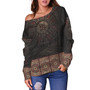 Fiji Off Shoulder Sweatshirt Fijian Masi Tapa Patterns