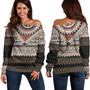 Fiji Off Shoulder Sweatshirt Fiji Traditional Culture - Tapa Cloth