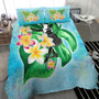 Hawaii Bedding Set Hula Girls With Tropical Flowers Polynesian Style