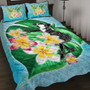 Hawaii Quilt Bed Set Hula Girls With Tropical Flowers Polynesian Style