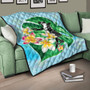 Hawaii Premium Quilt Hula Girls With Tropical Flowers Polynesian Style