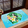 Hawaii Door Mat Hula Girls With Tropical Flowers Polynesian Style