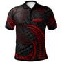 CUSTOM Nkosi Polynesian Polo Shirt - Red Tribal Wave