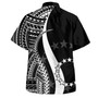 Cook Islands Combo Dress And Shirt - Polynesian Tentacle Tribal Pattern White