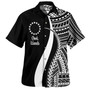 Cook Islands Combo Dress And Shirt - Polynesian Tentacle Tribal Pattern White