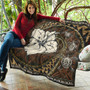 Polynesian Turtle Retro Style Premium Quilt