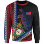 Samoa Sweatshirt Polynesia Pattern With Tropical Flower