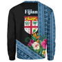 Fiji Sweatshirt Polynesia Pattern With Tropical Flower