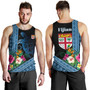 Fiji Tank Top Polynesia Pattern With Tropical Flower