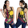 Philippines Filipinos Women Tank Polynesia Pattern With Tropical Flower