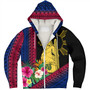 Philippines Filipinos Sherpa Hoodie Polynesia Pattern With Tropical Flower