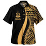 Vanuatu Combo Dress And Shirt - Polynesian Tentacle Tribal Pattern Gold