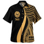 Tahiti Combo Dress And Shirt - Polynesian Tentacle Tribal Pattern Gold