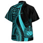Samoa Combo Dress And Shirt - Polynesian Tentacle Tribal Pattern Turquoise