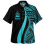 Vanuatu Combo Dress And Shirt - Polynesian Tentacle Tribal Pattern Turquoise