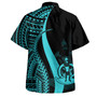 Vanuatu Combo Dress And Shirt - Polynesian Tentacle Tribal Pattern Turquoise