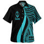 Guam Combo Dress And Shirt - Polynesian Tentacle Tribal Pattern Turquoise