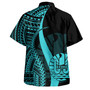 Tahiti Combo Dress And Shirt - Polynesian Tentacle Tribal Pattern Turquoise
