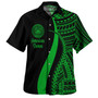 American Samoa Combo Dress And Shirt - Polynesian Tentacle Tribal Pattern Green