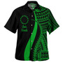 Cook Islands Combo Dress And Shirt - Polynesian Tentacle Tribal Pattern Green