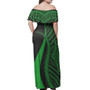 Pohnpei Combo Dress And Shirt - Micronesian Tentacle Tribal Pattern Green