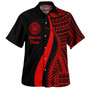 American Samoa Combo Dress And Shirt - Polynesian Tentacle Tribal Pattern Red