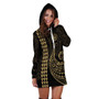 American Samoa Hoodie Dress Kakau Style Gold