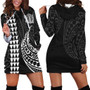 New Zealand Hoodie Dress Kakau Style White