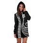 Tuvalu Hoodie Dress Kakau Style White