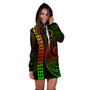 Cook Islands Hoodie Dress Kakau Style Reggae