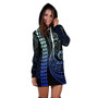 Tokelau Hoodie Dress Kakau Style Gradient Blue