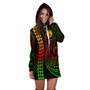 Solomon Islands Hoodie Dress Kakau Style Reggae