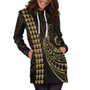 Yap State Hoodie Dress Kakau Style Gold