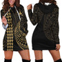 Austral Islands Hoodie Dress Kakau Style Gold