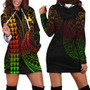 Austral Islands Hoodie Dress Kakau Style Reggae