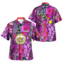 Hawaii Hawaiian Shirt - Hawaiian style tapa fabric patchwork abstract vintage with Hawaii map