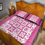 Hawaii Quilt Bed Set Pink Hawaii Pattern Polynesian Color