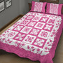 Hawaii Quilt Bed Set Pink Hawaii Pattern Polynesian Color