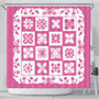 Hawaii Shower Curtain Pink Hawaii Pattern Polynesian Color