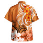 Guam Polynesian Pattern Combo Dress And Shirt - Floral Spirit Orange