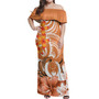 Pohnpei Polynesian Pattern Combo Dress And Shirt - Floral Spirit Orange