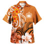 Samoa Polynesian Pattern Combo Dress And Shirt - Floral Spirit Orange