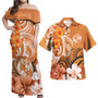 Tonga Polynesian Pattern Combo Dress And Shirt - Floral Spirit Orange