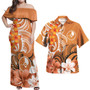 Yap Polynesian Pattern Combo Dress And Shirt - Floral Spirit Orange