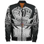 Fiji Bomber Jacket Flying Fijians Rugby Cup (Black-White Ver)