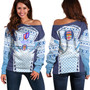 Fiji Off Shoulder Sweatshirt Flying Fijians Rugby Cup